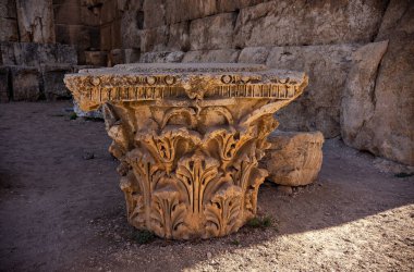 BAALBEK, LEBANON - Ekim 2018: Baalbek Roma kalıntıları, antik Roma kenti Baalbek, Lübnan