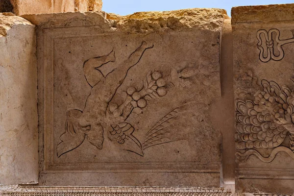 Baalbek Libanon Oktober 2018 Steindetails Des Bacchus Tempels Römische Ruinen — Stockfoto