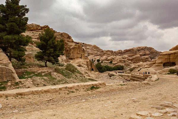 Schöne Landschaft Der Jordanischen Wüste Felsige Sandsteingebirgslandschaft Der Jordanischen Wüste — Stockfoto