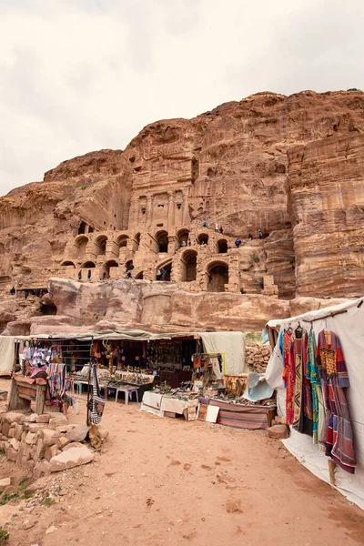 Famoso Petra Jordania Antiguo Templo Ciudad Del Gran Cañón — Foto de Stock
