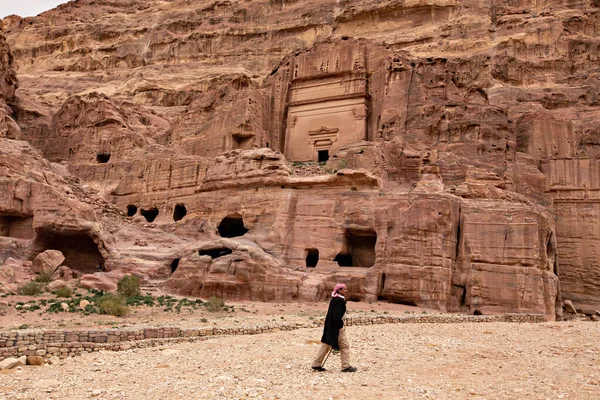 Famoso Petra Jordania Antiguo Templo Ciudad Del Gran Cañón — Foto de Stock