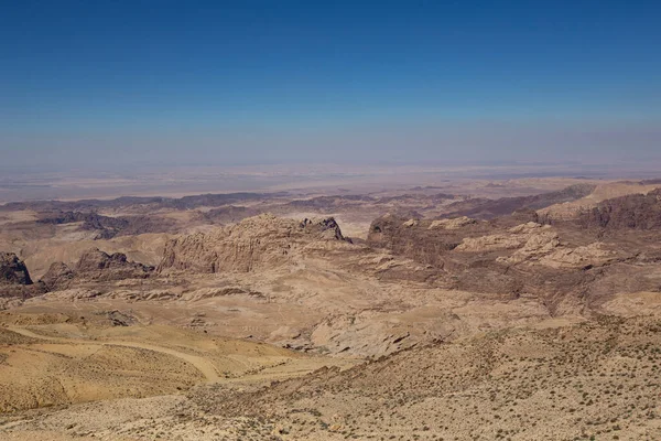 Formações Pedra Deserto Wadi Rum Dia Ensolarado Wadi Rum Jordânia — Fotografia de Stock