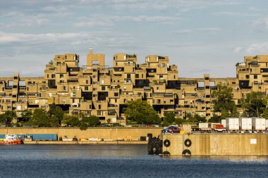 HABITAT 67, Cit du Havre 'de bir konut kompleksi, Saint Lawrence Nehri, Montreal, Quebec, Kanada