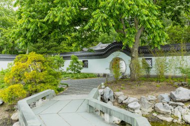 MONTREAL, CANADA - Haziran 2022: Montreal Botanik Bahçesi, Montreal, Quebec, Kanada