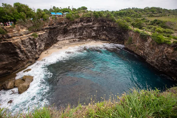 Piękny Krajobraz Morski Bali Błękitna Laguna Nusa Penida Bali Indonezja — Zdjęcie stockowe