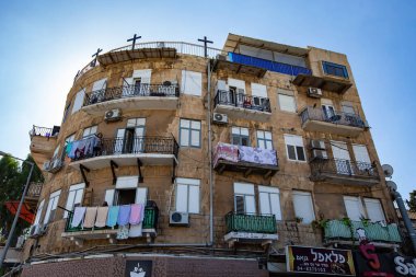 Old town in Haifa, traditional houses in Haifa, Israel