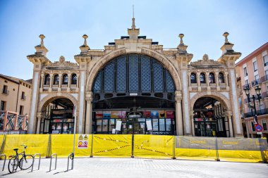 Zaragoza Central Market facade view, Spain