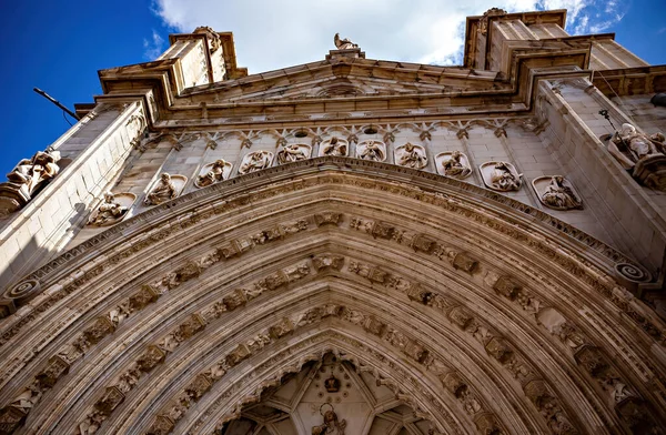 Bottom view of gothic style architecture