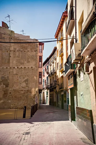 Zaragoza Eski Kasaba Sokak Manzarası Zaragoza Eski Evler Aragon Spanya — Stok fotoğraf
