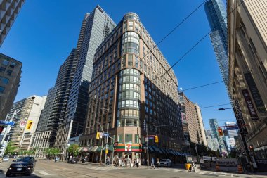 Toronto 'da sokak manzarası şehir merkezi, Ontario, Kanada