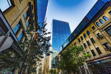 Toronto 'da sokak manzarası şehir merkezi, Ontario, Kanada