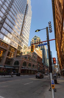 Toronto 'da sokak manzarası şehir merkezi, Ontario, Kanada