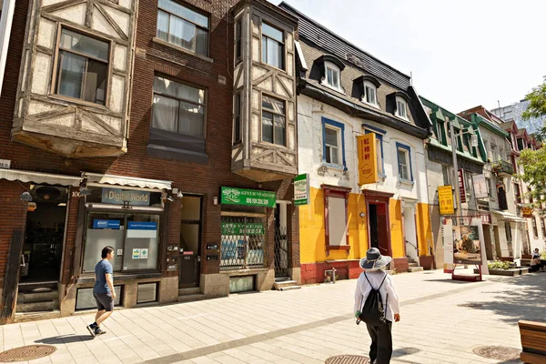 Montreal Chinatown Colorful Historical Houses China Town Montreal Quebec Canada — Fotografia de Stock