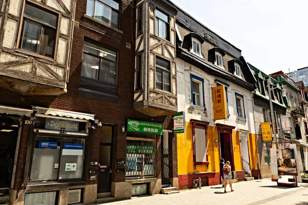 Montreal Chinatown Casas Históricas Coloridas Cidade China Montreal Quebec Canadá — Fotografia de Stock