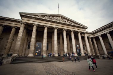 British Museum giriş manzarası, Londra, İngiltere