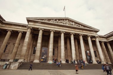 British Museum giriş manzarası, Londra, İngiltere