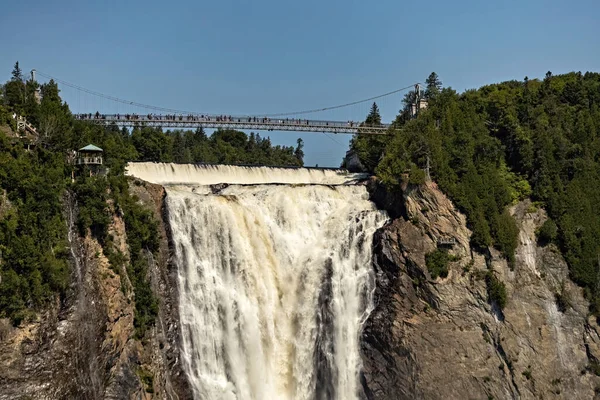 Montmorency Falls Όμορφη Θέα Την Ηλιόλουστη Μέρα Κεμπέκ Καναδάς — Φωτογραφία Αρχείου