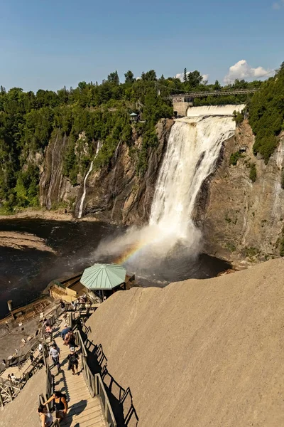 Montmorency Falls Beautiful View Sunny Day Quebec Canada — Stockfoto
