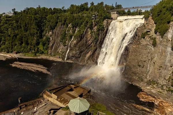 Montmorency Falls Beautiful View Sunny Day Quebec Canada — Stockfoto