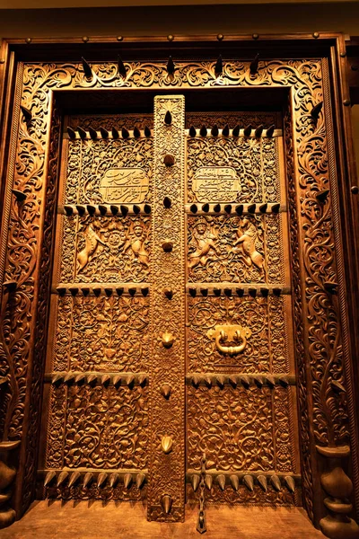 Traditionelle Omanische Holztür Nationalmuseum Von Oman Maskat — Stockfoto