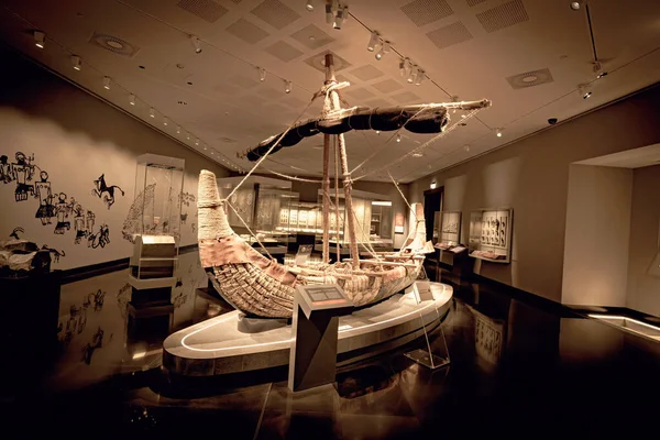 Velero Tradicional Omaní Dentro Del Museo Nacional Omán Mascate — Foto de Stock