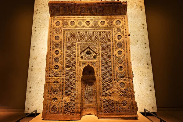 Aweina Mecset Mihrab Kiállítás Nemzeti Múzeum Omán Muscat — Stock Fotó