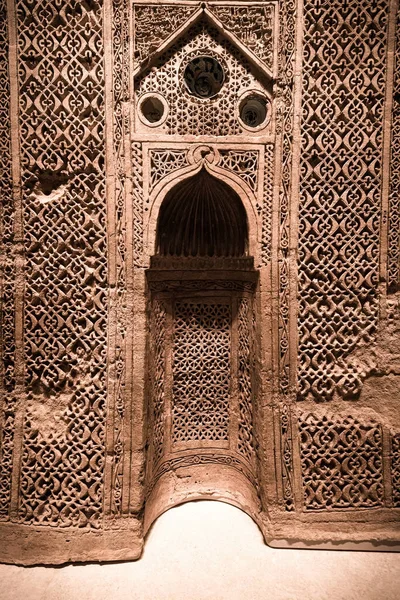 Mesquita Aweina Mihrab Exibida Museu Nacional Omã Mascate — Fotografia de Stock