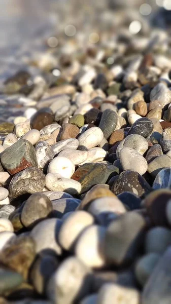 Seaside Waves Roll Pebbles Beach — Stockfoto