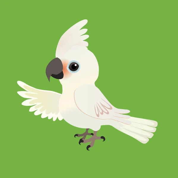Illustration Cute Goffin Cockatoo His Crest Looks Friendly You His — Vettoriale Stock