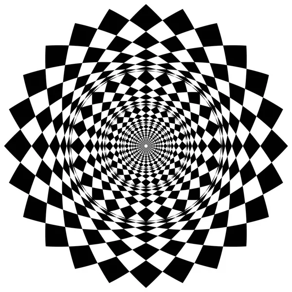 一种视觉上强烈的黑白相间的星形 在中心重复出现 振奋人心的形象 — 图库矢量图片