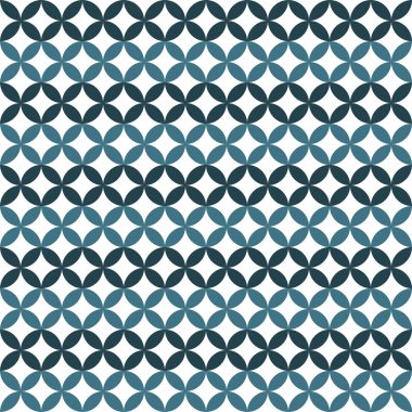 Mavi iki tonda daireleri olan soyut, pürüzsüz fayans deseni.