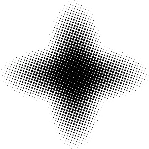 Abstract Black White Color Halftone Cross Shape — Stock Vector