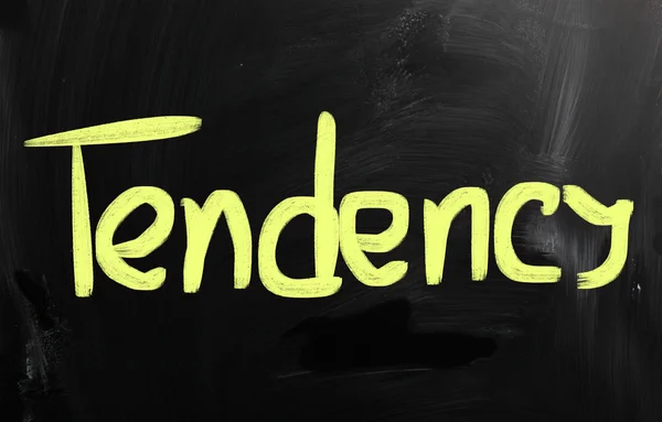 "Tendency" handwritten with white chalk on a blackboard — Stock Photo, Image