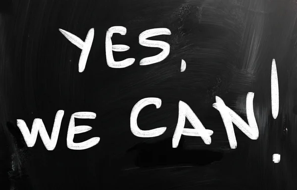 Yes we can written on blackboard — Stock Photo, Image