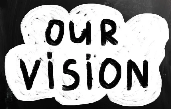 "Our vision" handwritten with white chalk on a blackboard — Stock Photo, Image