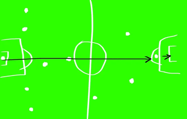 Ποδόσφαιρο παιχνίδι στρατηγικής σε έναν πίνακα — Φωτογραφία Αρχείου