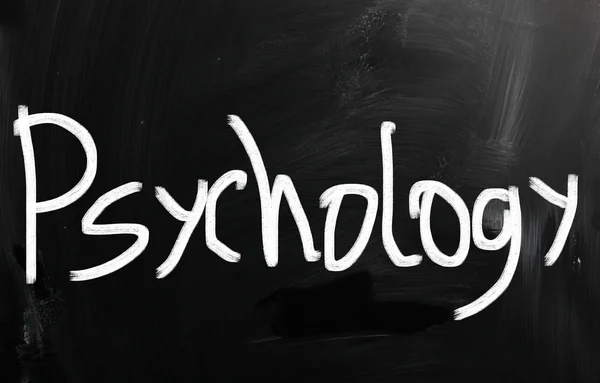 'Psychology' handwritten with white chalk on a blackboard — Stock Photo, Image