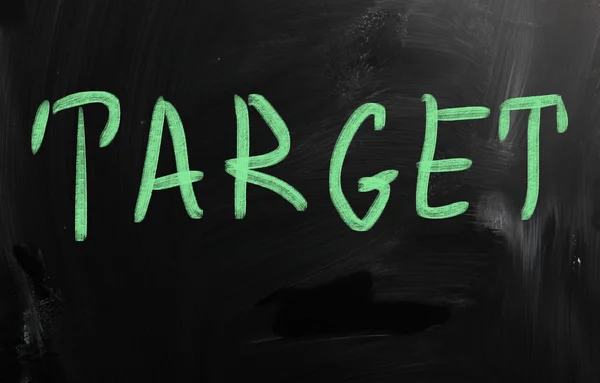 Target written on blackboard — Stock Photo, Image