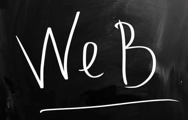 "Web "handgeschrieben mit weißer Kreide auf einer Tafel — Stockfoto