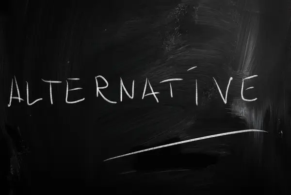 Text handwritten with white chalk on a blackboard — Stock Photo, Image