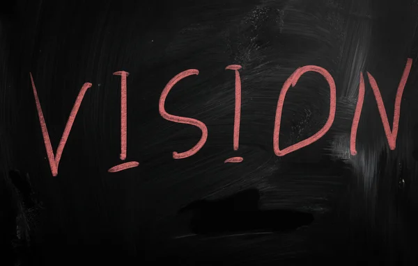 "Vision "handskriven med vit krita på en svart tavla — Stockfoto