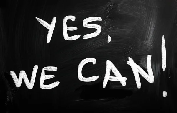 Yes we can written on blackboard — Stock Photo, Image