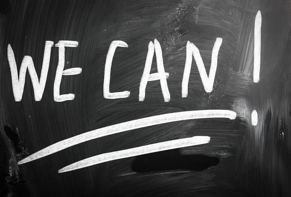 Yes we can written on blackboard — Stock Photo, Image