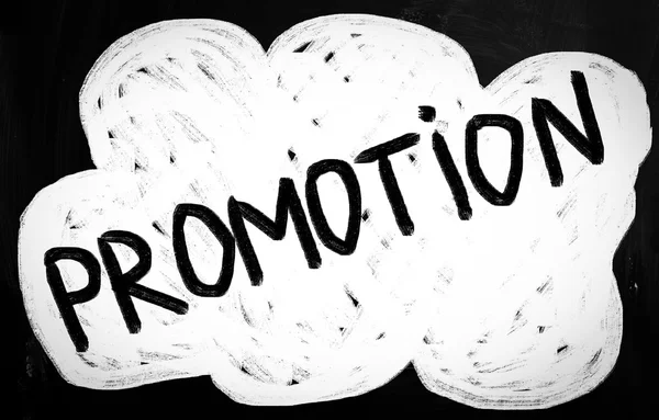 "promotion" handwritten with white chalk on a blackboard — Stock Photo, Image