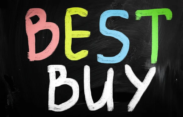 "Best buy "escrito a mano con tiza blanca en una pizarra — Foto de Stock