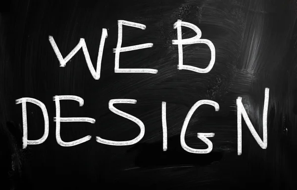 "Web design" handwritten with white chalk on a blackboard — Stock Photo, Image