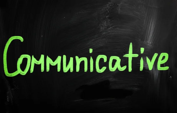 "communication" handwritten with white chalk on a blackboard — Stock Photo, Image