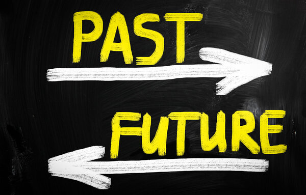 Business ideas handwritten with white chalk on a blackboard