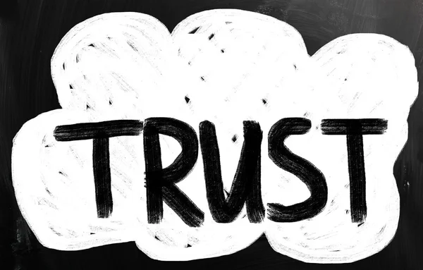 Confiança escrita com giz no quadro negro — Fotografia de Stock