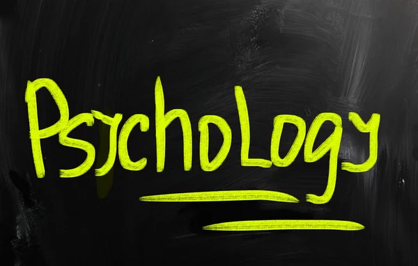 "psykologi" handskrivna med krita på en svart tavla — Stockfoto